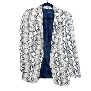 Zara Snakeskin Open Front Blazer Jacket